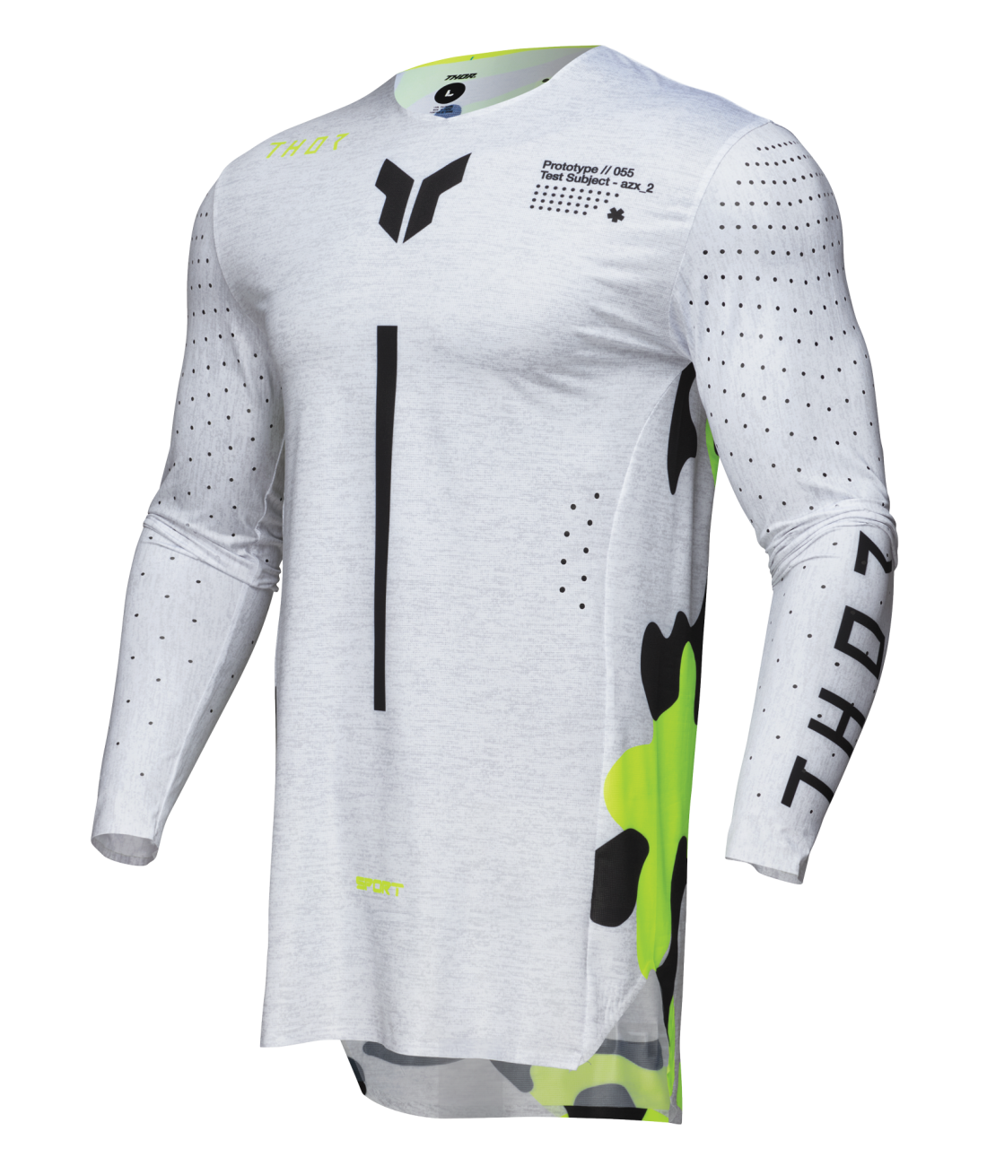 Polera Moto Thor Sportmode Riot Blanco/Amarillo