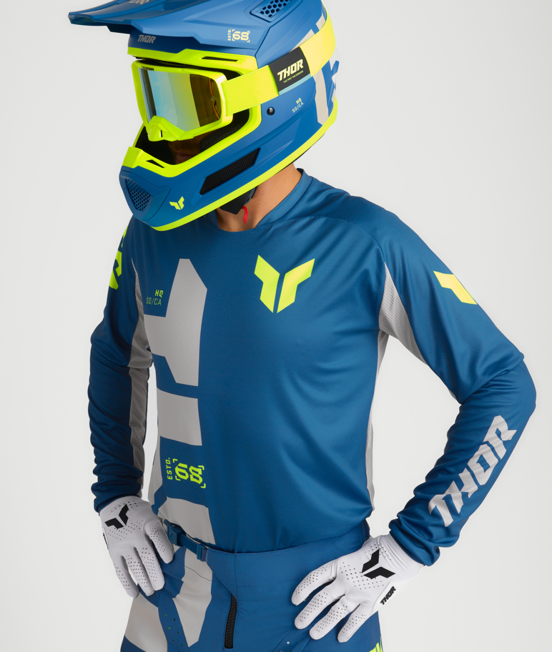 Polera Moto Thor Launchmode Forge Azul