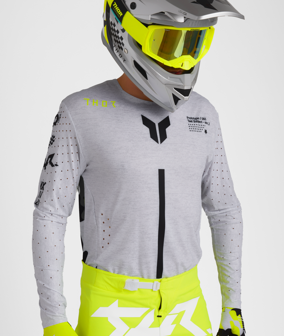 Polera Moto Thor Sportmode Riot Blanco/Amarillo