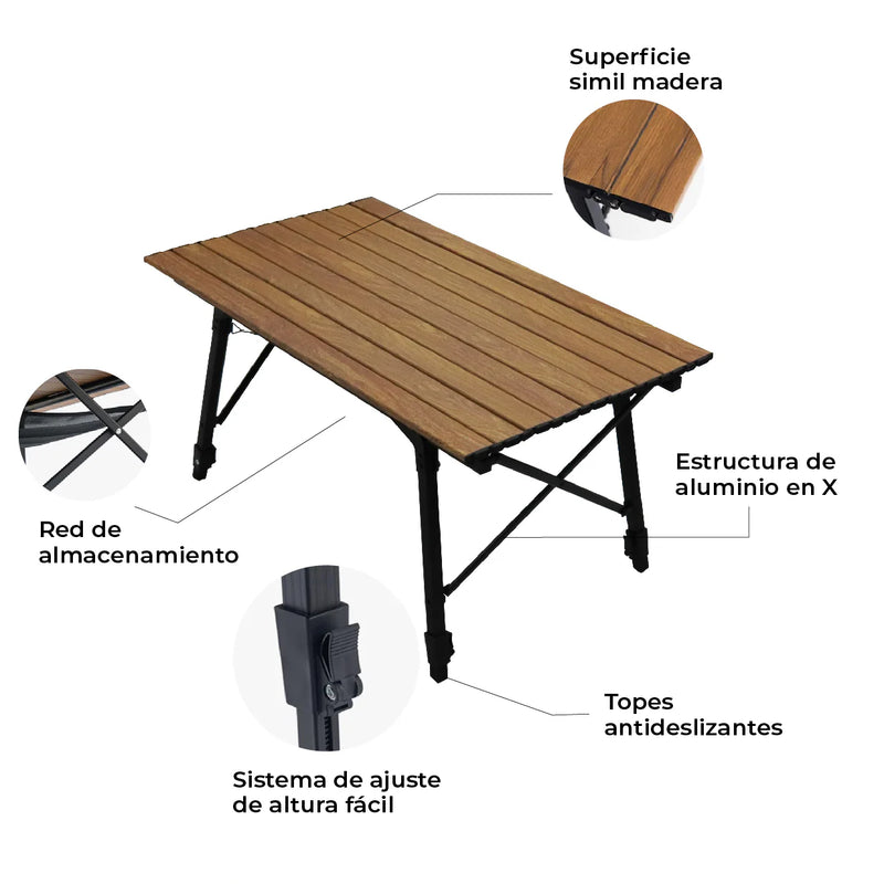 Kano Mesa Plegable Roble