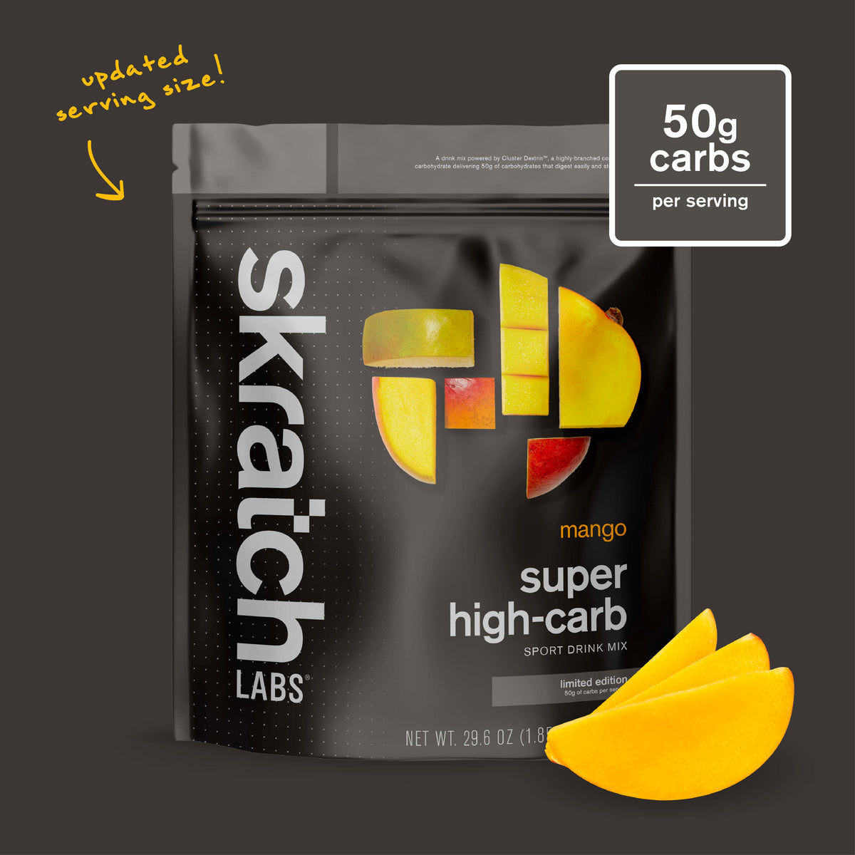 Skratch Labs Super High-Carb Sport Drink Mix Mango – Bolsa 840 g (16 porciones)