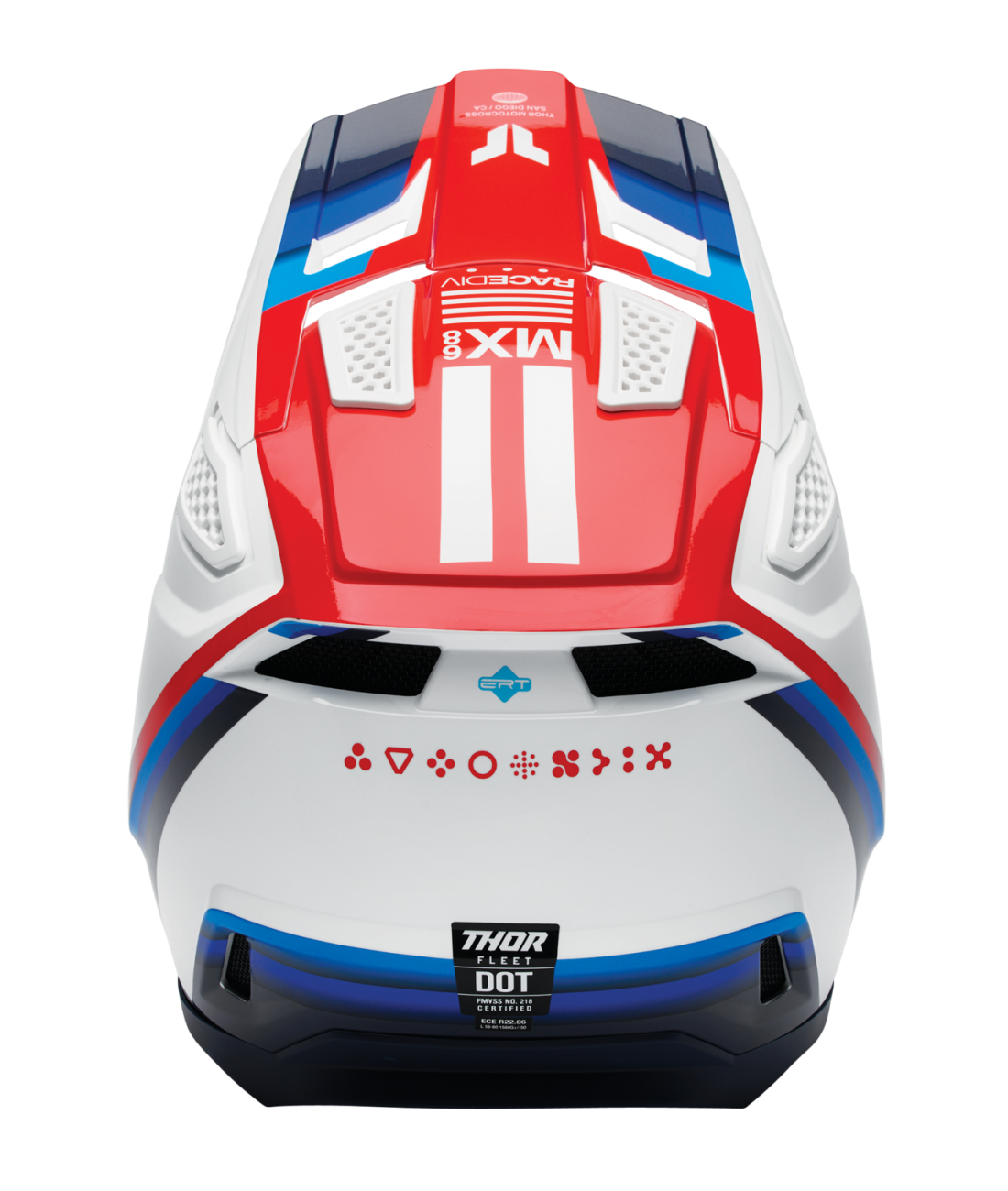 Casco Moto Thor Fleet Defy Blanco Rojo Azul