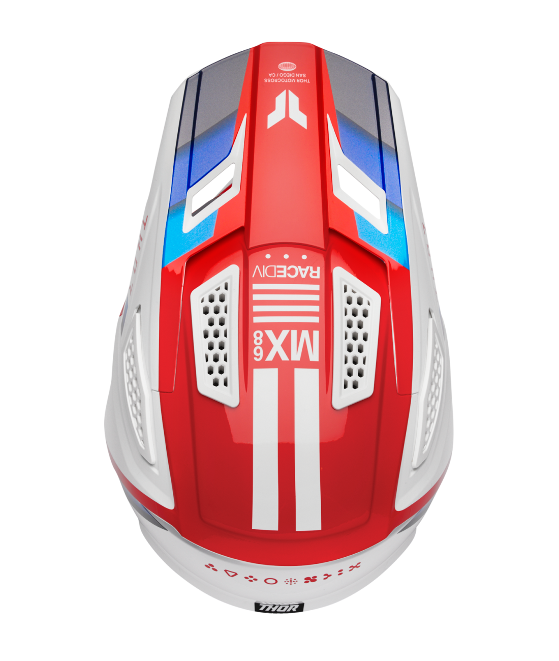 Casco Moto Thor Fleet Defy Blanco Rojo Azul