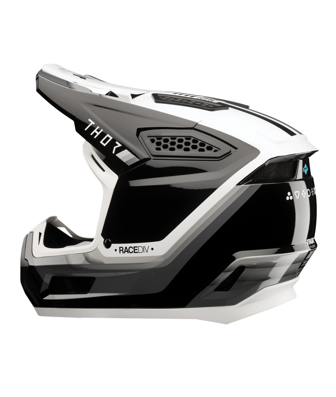Casco Moto Thor Fleet Defy Negro Blanco
