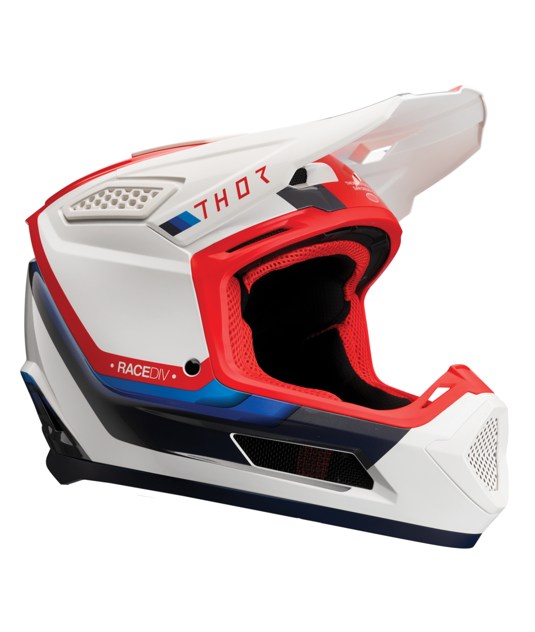 Casco Moto Thor Fleet Defy Blanco Rojo Azul