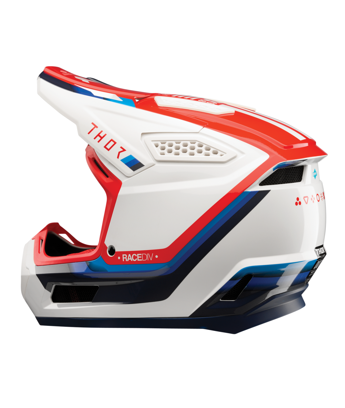 Casco Moto Thor Fleet Defy Blanco Rojo Azul