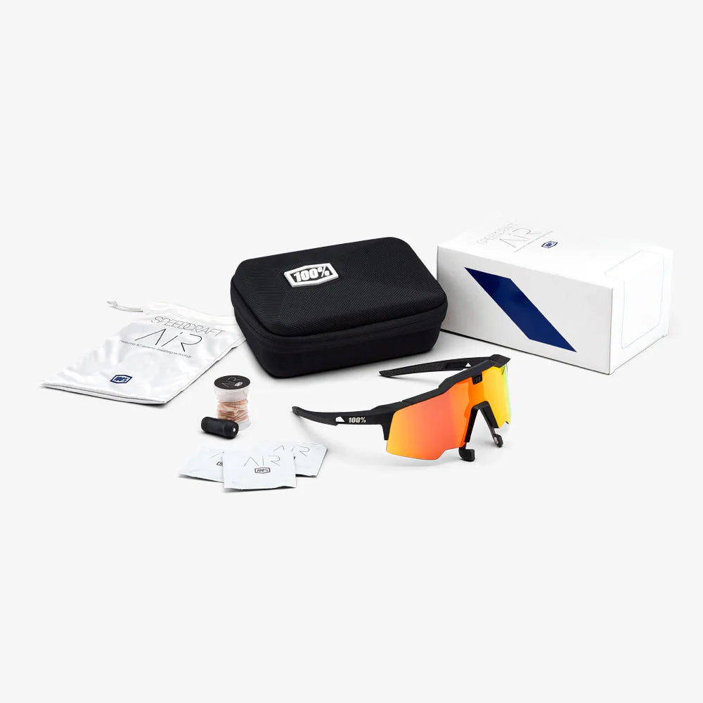 Anteojos 100% Speedcraft Air Soft Tact Black - Hiper Red Mulltilayer Mirror