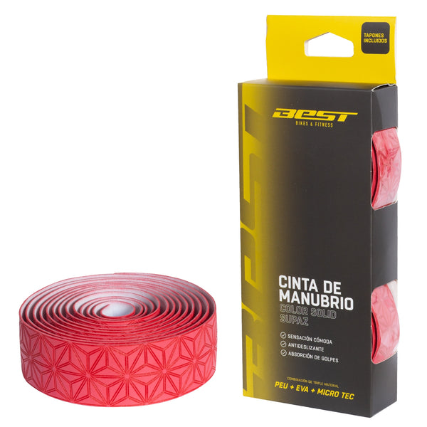 Cinta Manubrio Best Peu + Eva + Micro Tec Color Solid Supaz Rojo - Rideshop