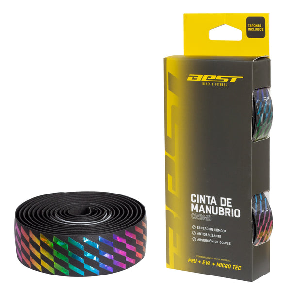 Cinta Manubrio Best Peu + Eva + Micro Tec Cromo Base Negra Multi 1 - Rideshop