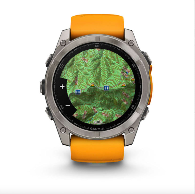 Smart Watch fēnix® 8 Garmin – 51mm Amoled Sapphire Spark Orange - Rideshop