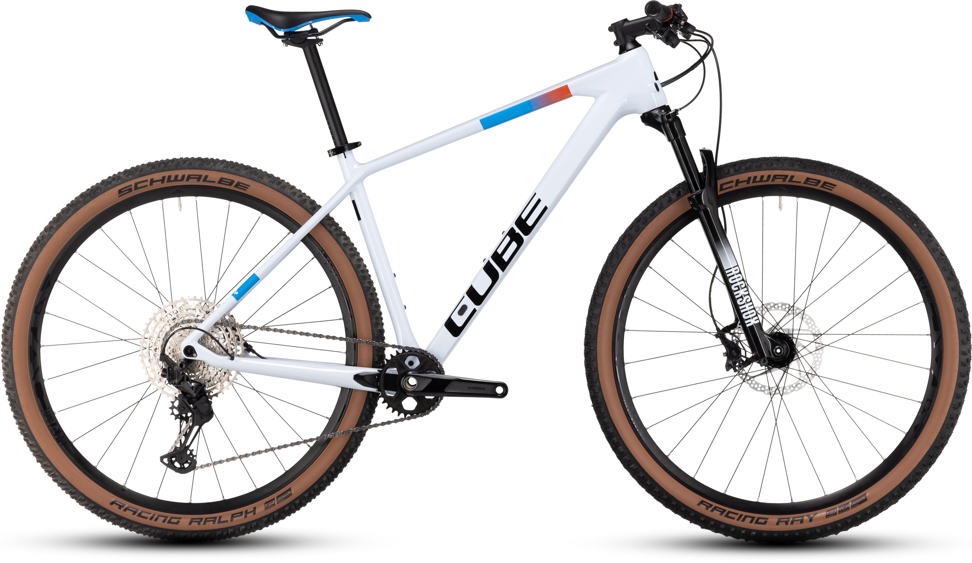 Cube Bicicleta MTB Reaction C:62 Pro White´n´Blue´n´Red - Rideshop