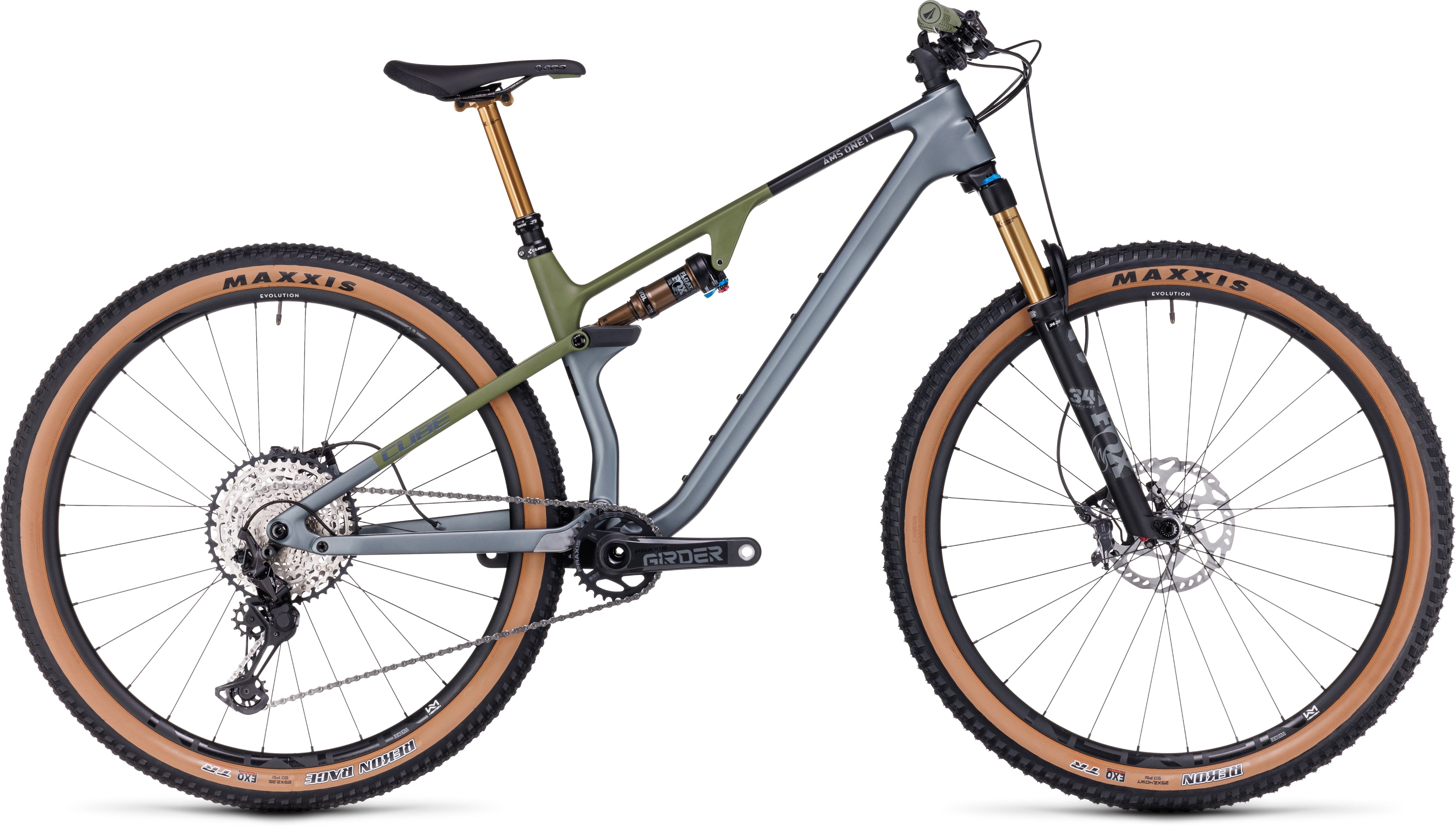 Cube Bicicleta AMS ONE11 C:68X TM 29 Flashgrey´n´Olive - Rideshop
