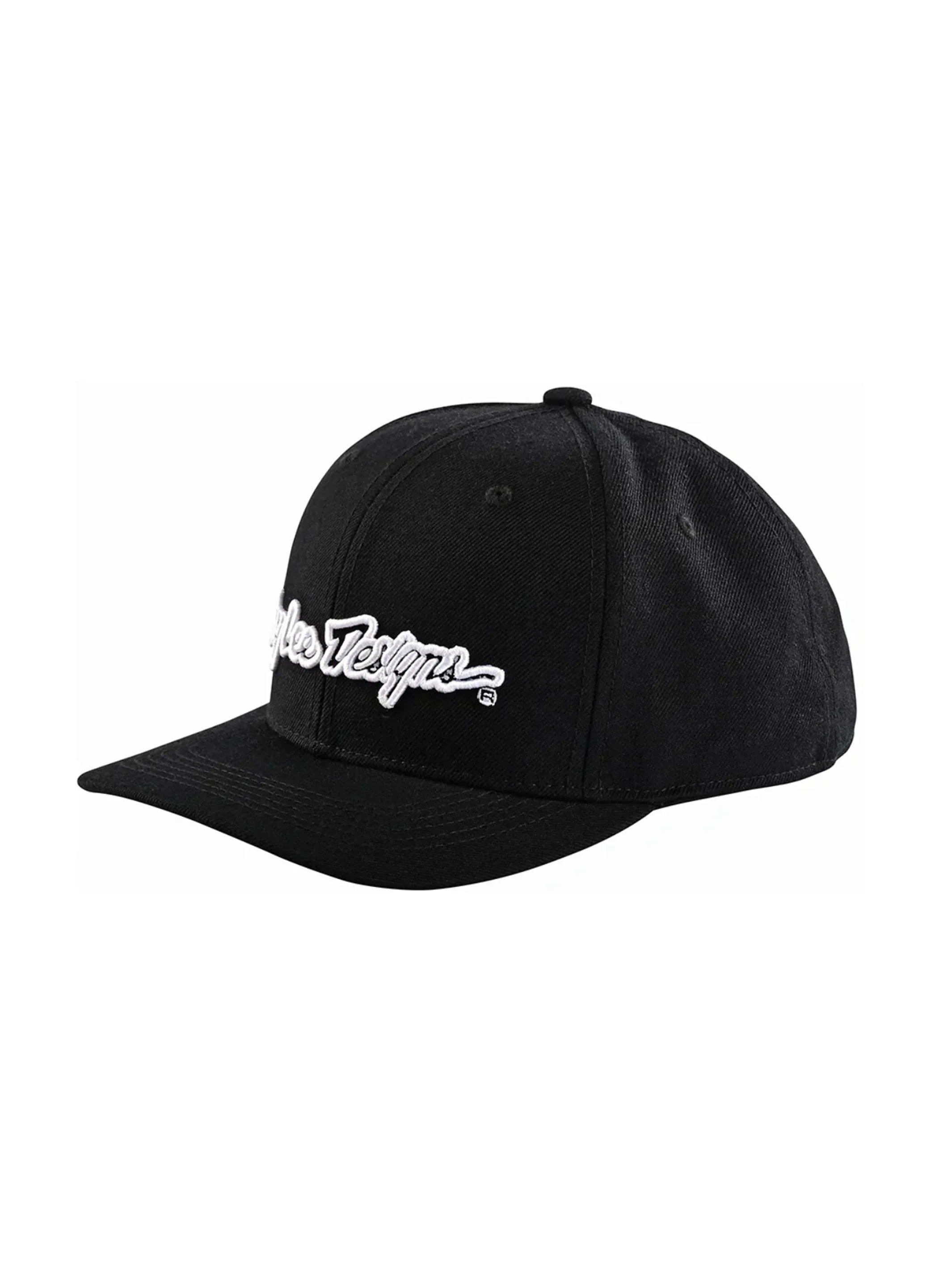 Troy Lee Designs Jockey Snapback Signature Negro / Blanco - Rideshop
