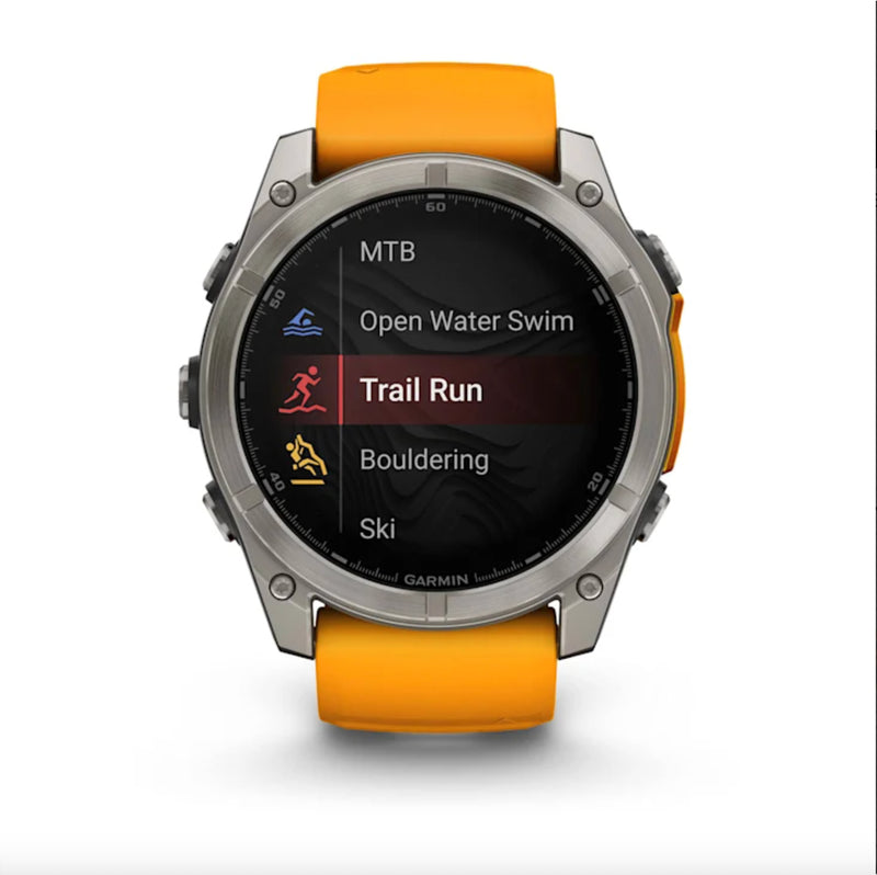 Smart Watch fēnix® 8 Garmin – 51mm Amoled Sapphire Spark Orange - Rideshop