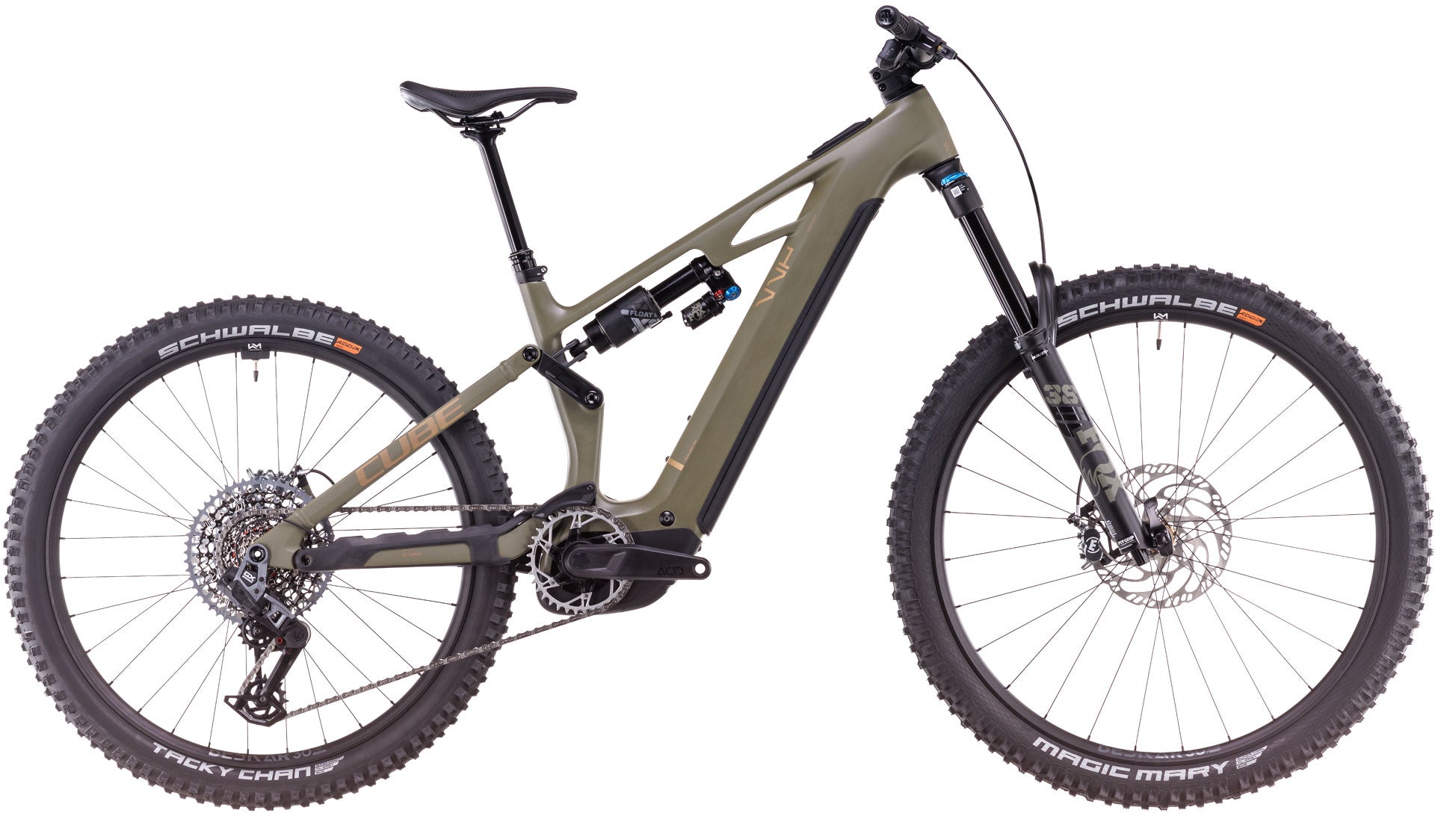 Bicicleta Eléctrica Cube Stereo Hybrid ONE77 HPC TM 800 Dustyolive´n´gold