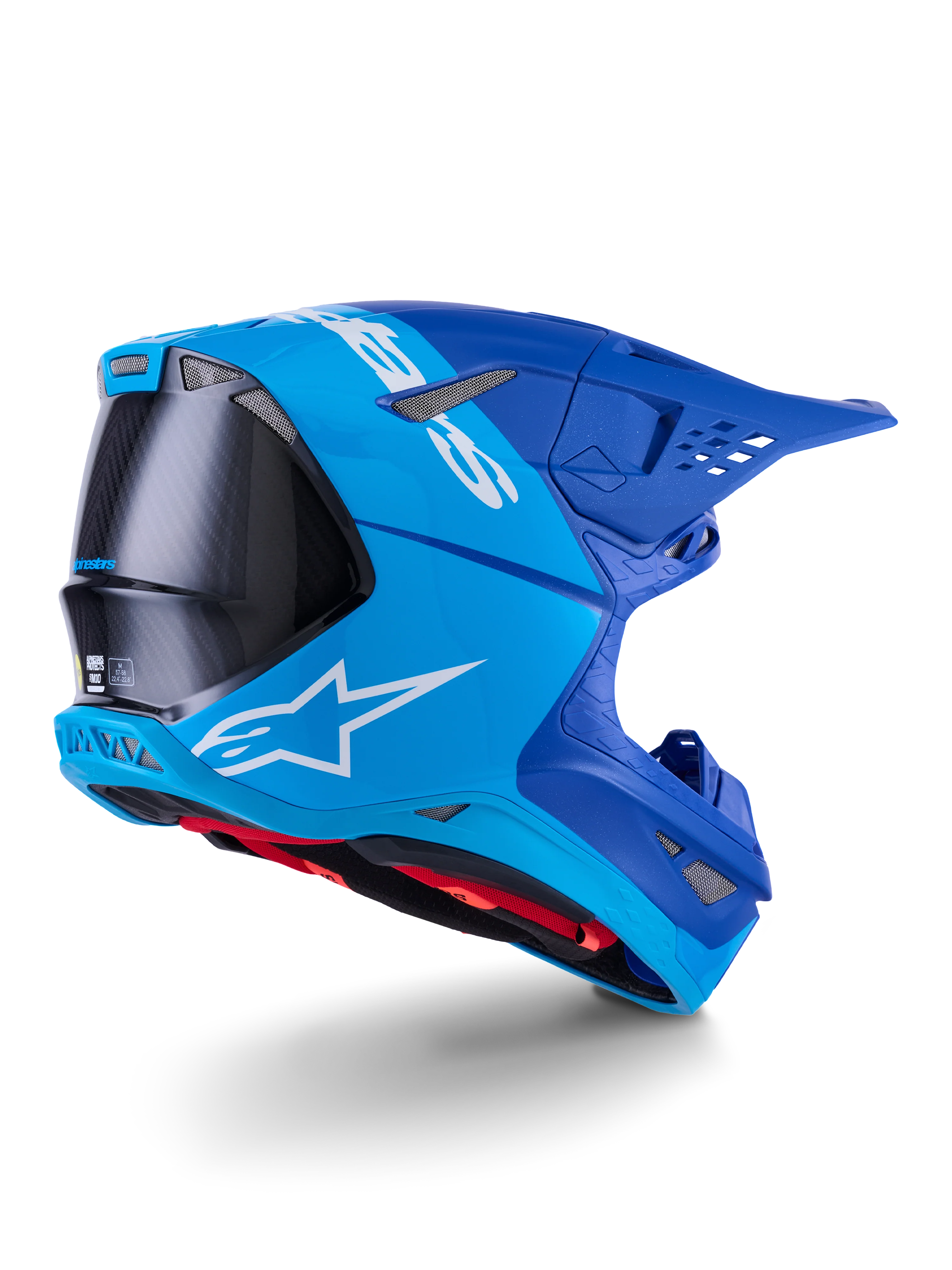Casco Moto Alpinestars Supertech S-M10 Flood Azul Metálico Carbono