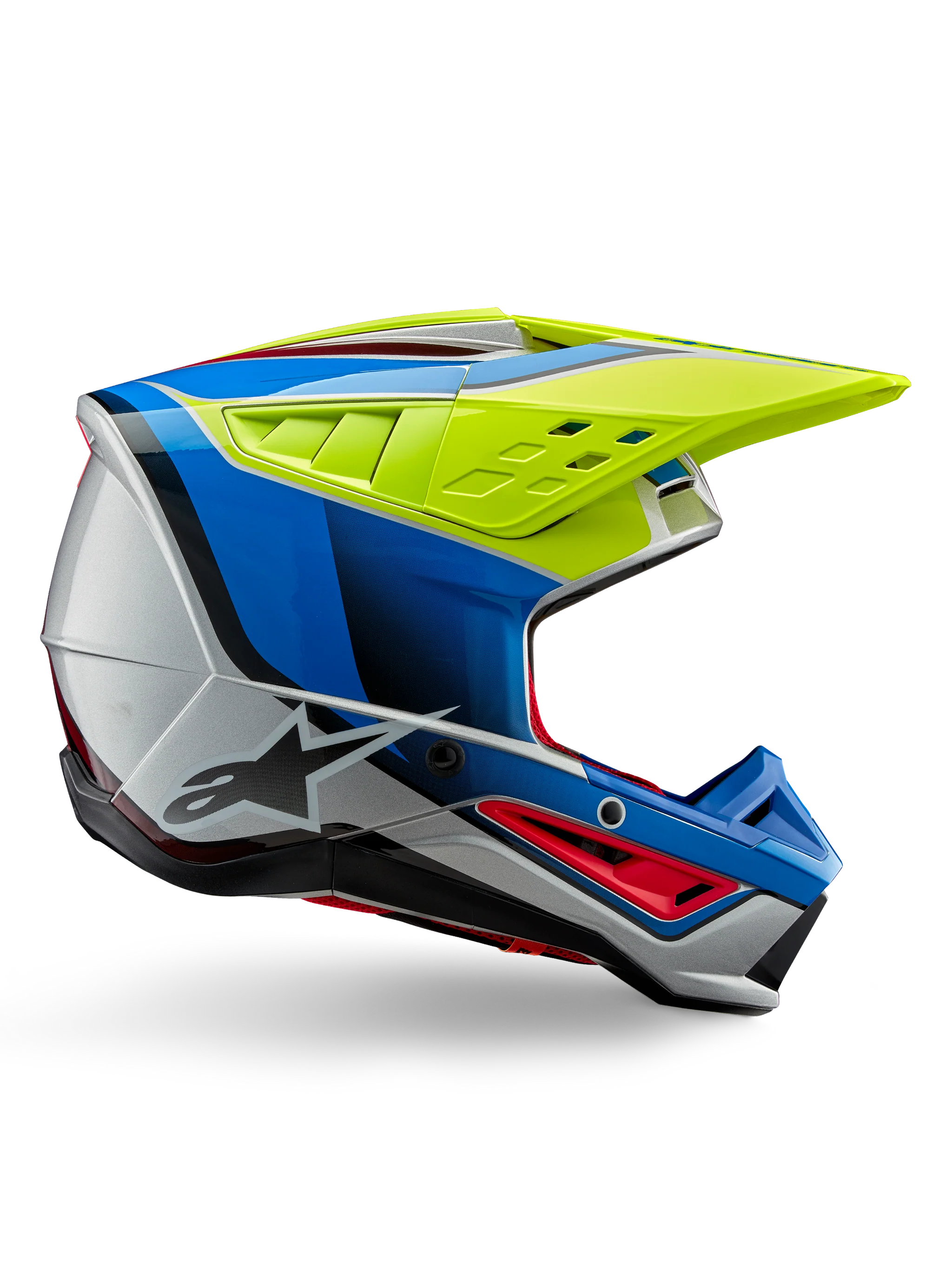 Alpinestars Casco Moto SM5 Sail ECE 22.06 Amarillo Fluor / Azul / Plata