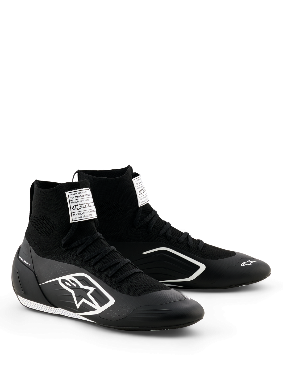 Zapatillas Kart Alpinestars Supertech K - Negro/Blanco 41/8.5