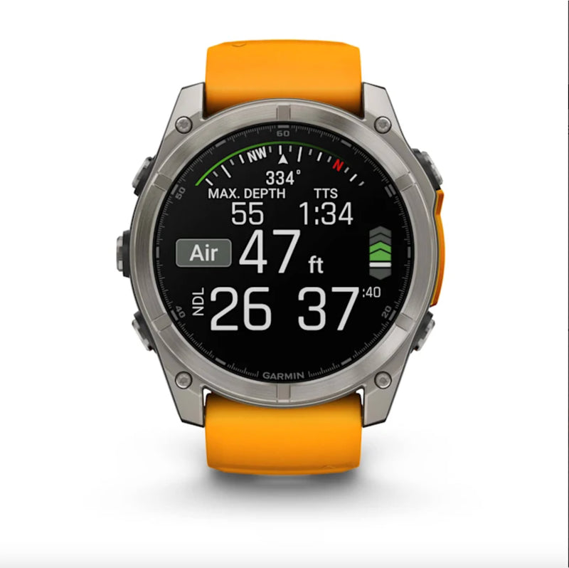 Smart Watch fēnix® 8 Garmin – 51mm Amoled Sapphire Spark Orange - Rideshop