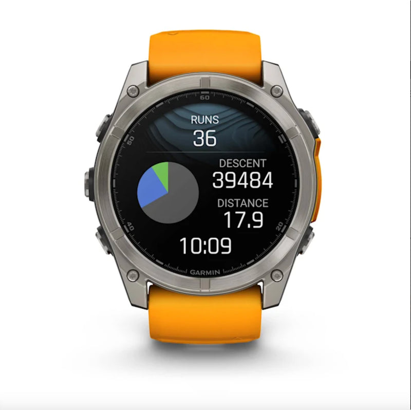 Smart Watch fēnix® 8 Garmin – 51mm Amoled Sapphire Spark Orange - Rideshop