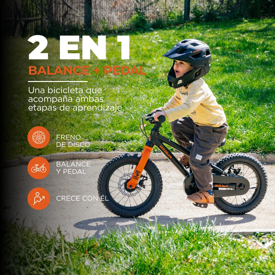 Bicicleta Niño Kugan 2 en 1 Dual Ride 14 Black Orange