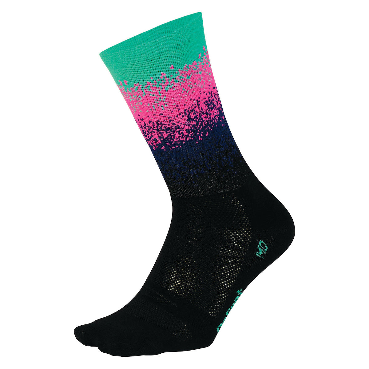Calcetín Defeet Aireator 6'' Barnstormer Ombre (Black/Lt Navy/Neon Pink/Celeste)