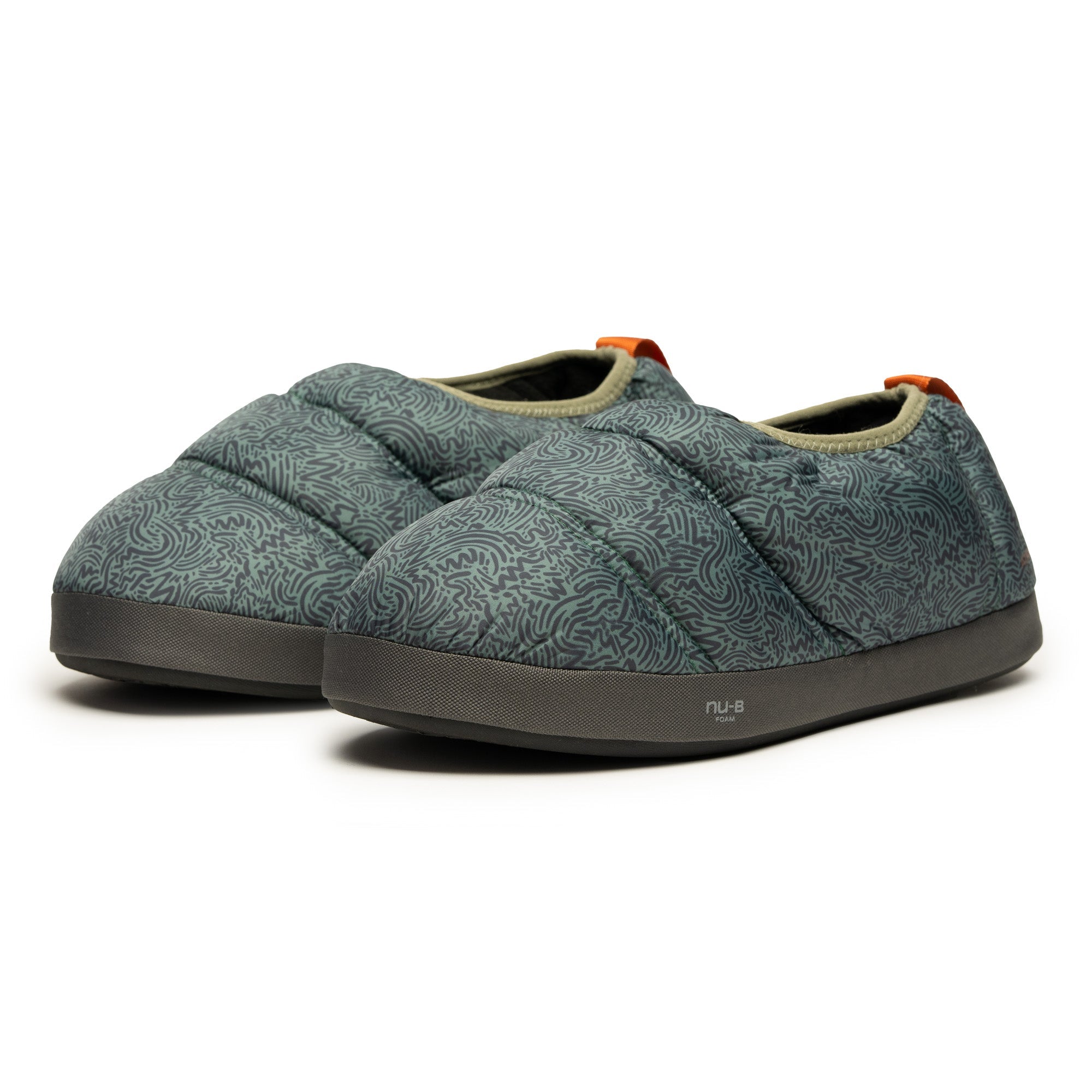 Pantuflas térmicas Futaleufú Nu-B Foam Verde Gris Print