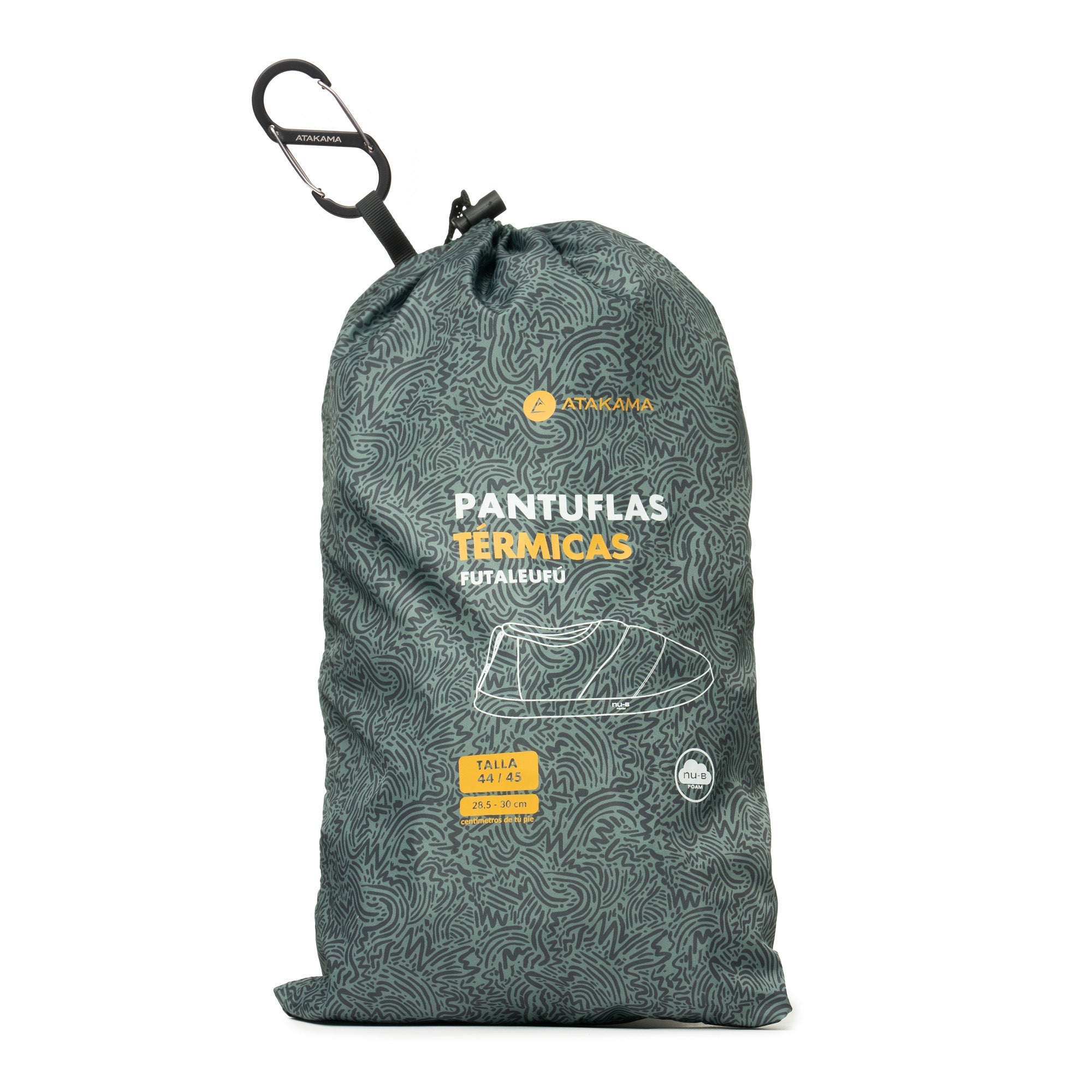 Pantuflas térmicas Futaleufú Nu-B Foam Verde Gris Print