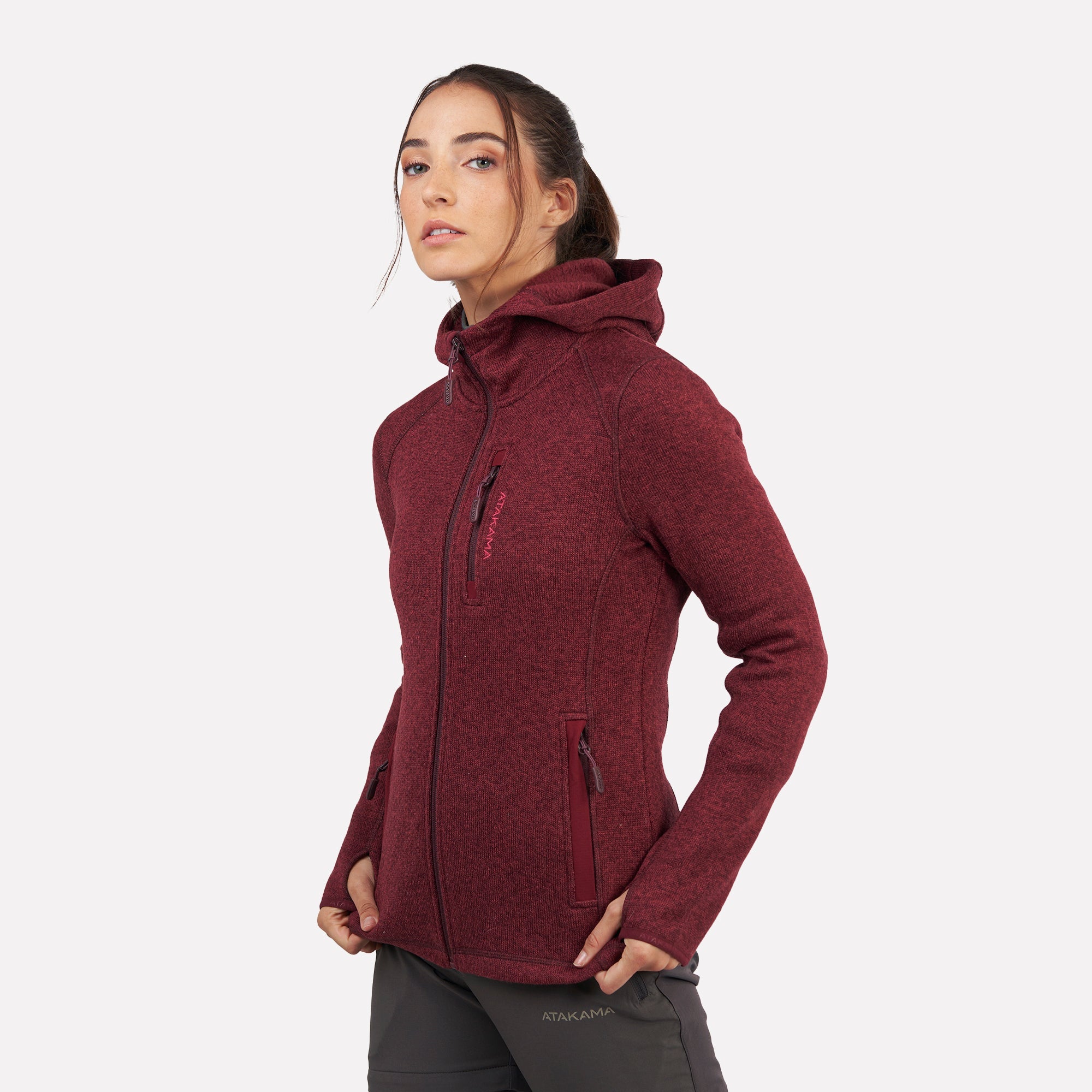 Polar tejido hoddie Full-Zip mujer Tundra jaspeado Atakama Outdoor - Rideshop