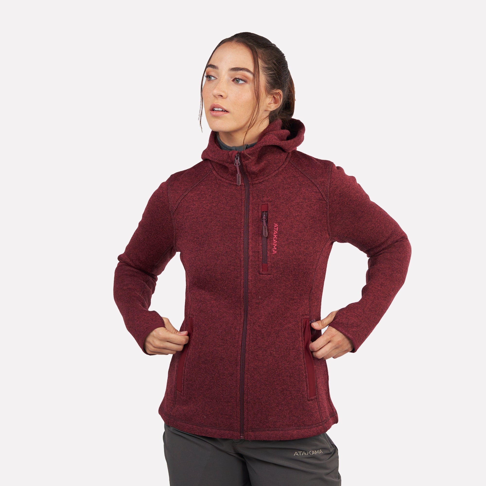 Polar tejido hoddie Full-Zip mujer Tundra jaspeado Atakama Outdoor - Rideshop