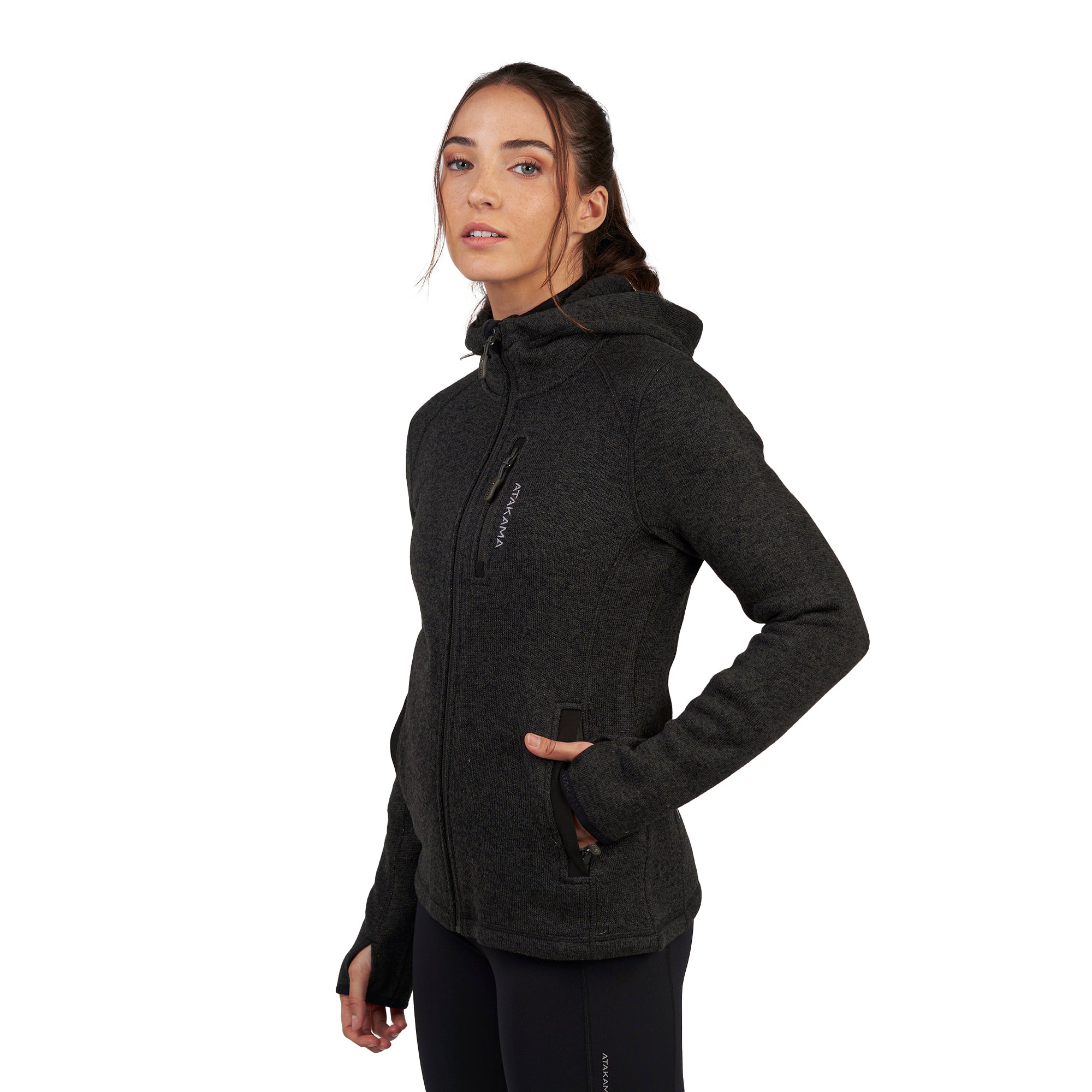 Polar tejido hoddie Full-Zip mujer Tundra jaspeado Atakama Outdoor - Rideshop