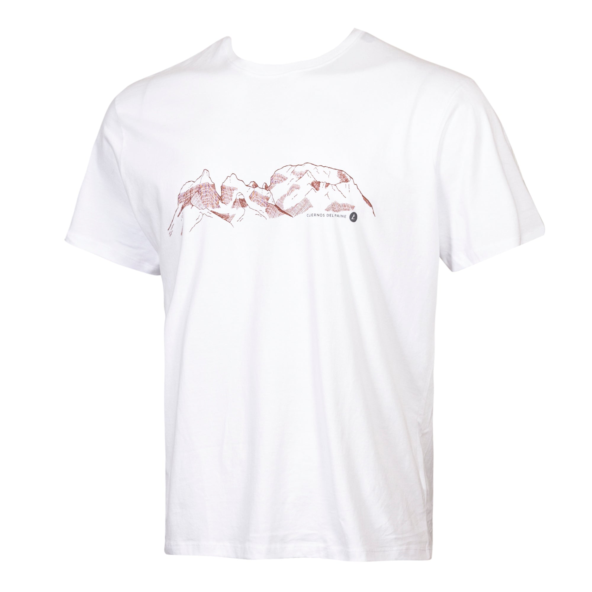 Polera Cuernos del Paine Manga Corta Hombre Blanca - Atakama Outdoor
