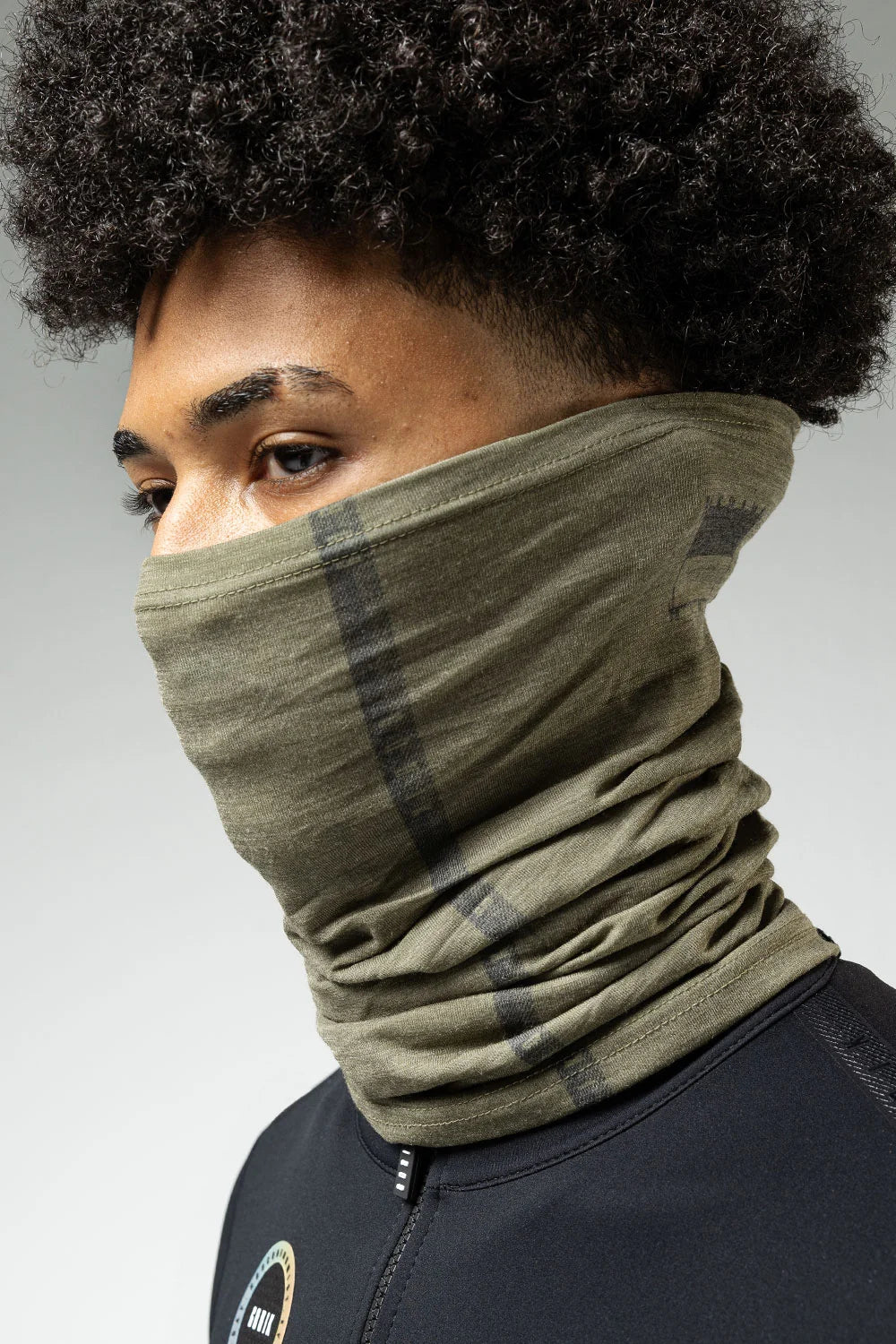 Bandana Gobik Unisex Merino Moonbah Unisex Black Lead Talla Única