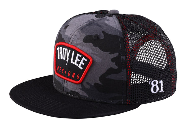 Troy Lee Designs Jockey Snapback Bolt Patch Negro/Camo - Rideshop