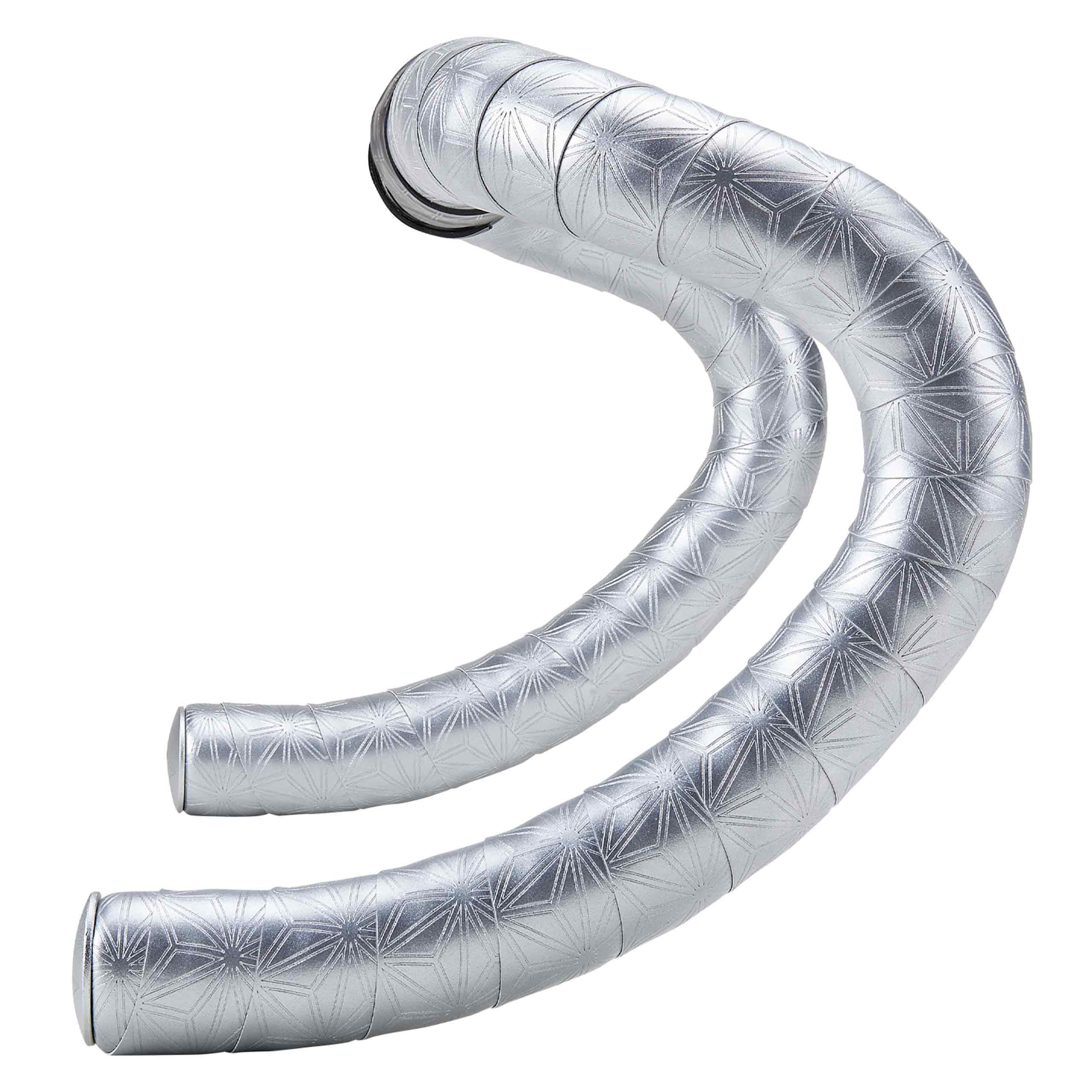 Cinta Manillar Supacaz Bling Tape – Platinum + Platinum Star Plugz