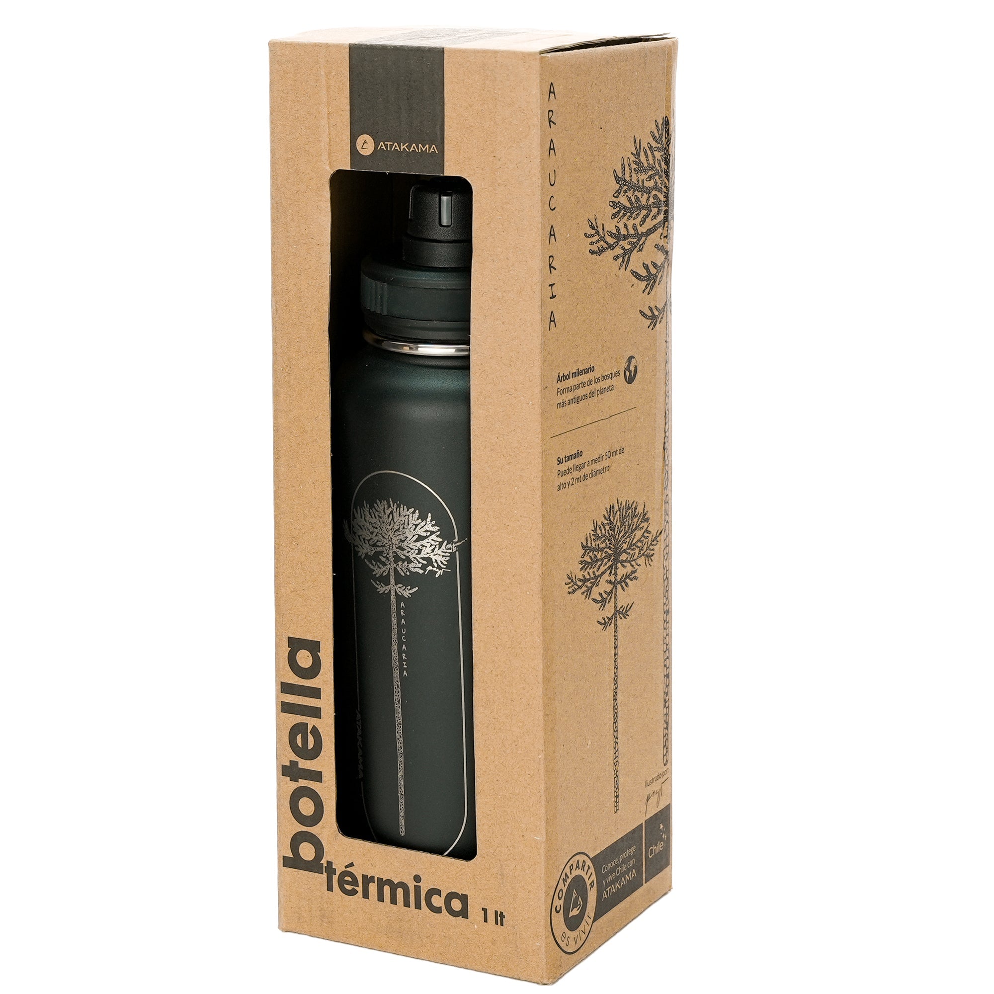Botella térmica Araucaria 1 lt Negra
