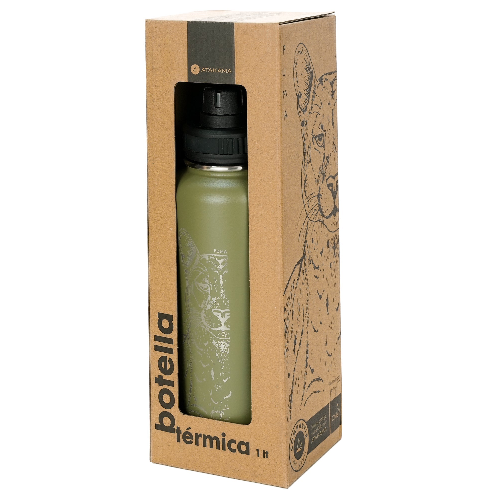 Botella térmica Puma 1 lt Verde