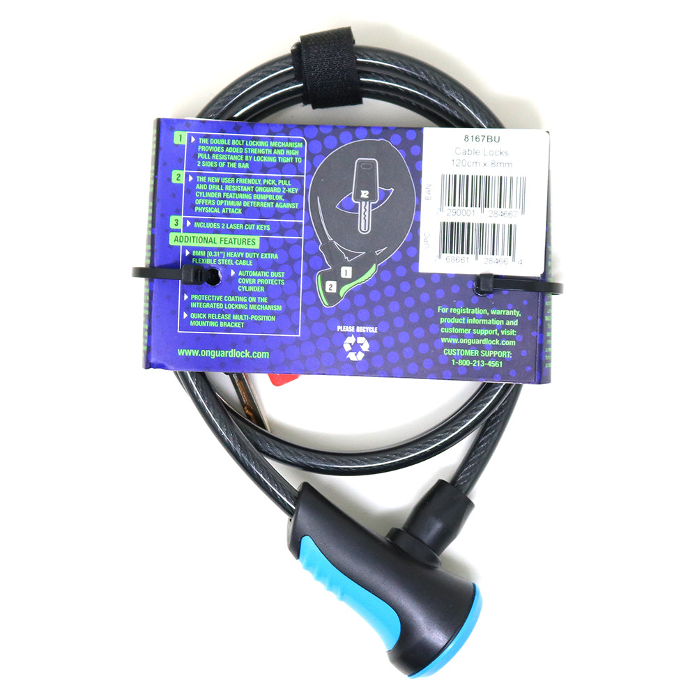 On Guard Candado C/Llave 120 x 8mm - Rideshop