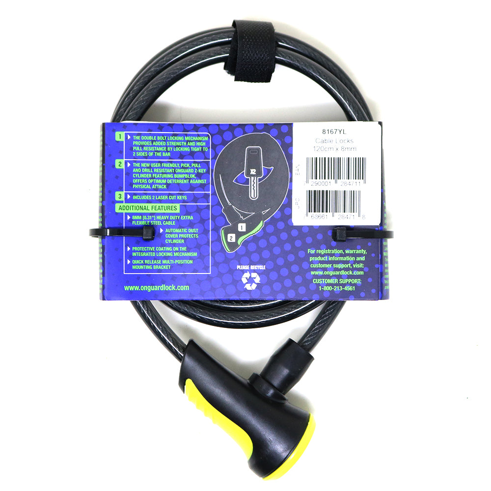 On Guard Candado C/Llave 120 x 8mm - Rideshop