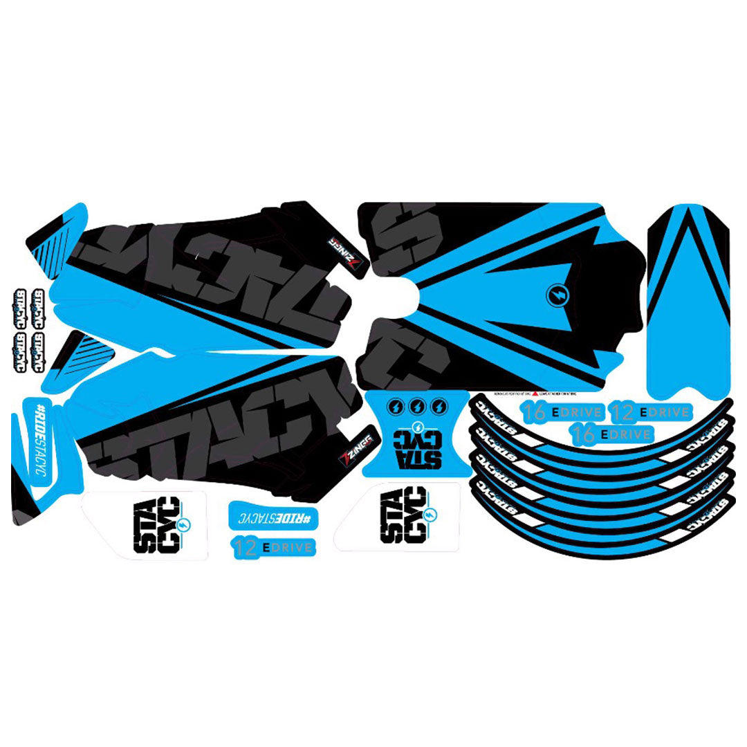 Grafica Moto Electrica Aro 16 Azul 2.0 Stacyc