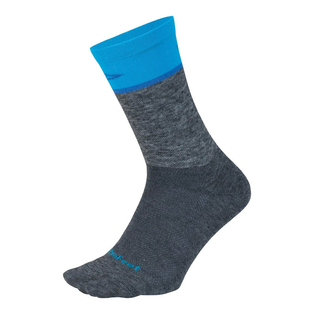 Calcetín Defeet Wooleator Wool Blend 6'' Team Defeet (Gravel Grey/Process Blue)