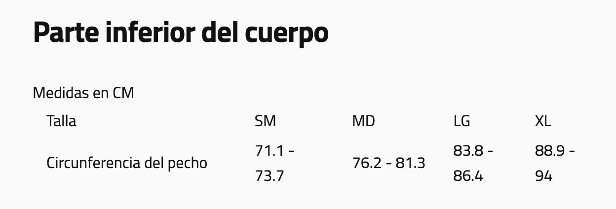 Guía de Talla