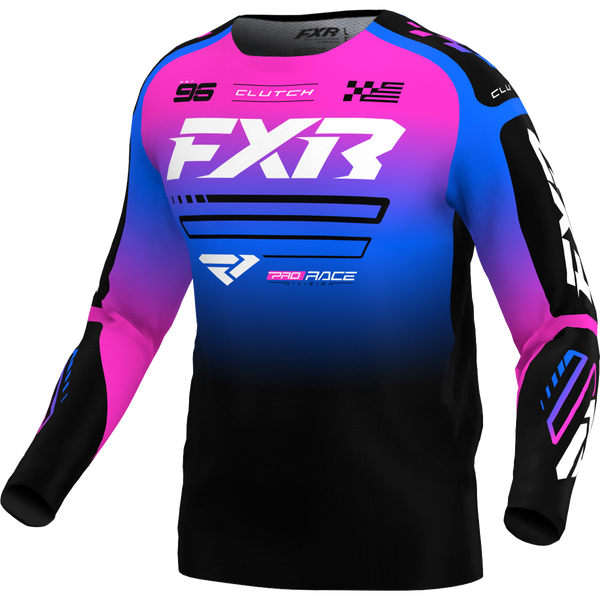 Polera Moto FXR Clutch Negro/Azul/Pink