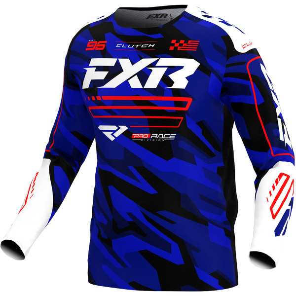 Polera Moto FXR Clutch Azul/Camo/Rojo