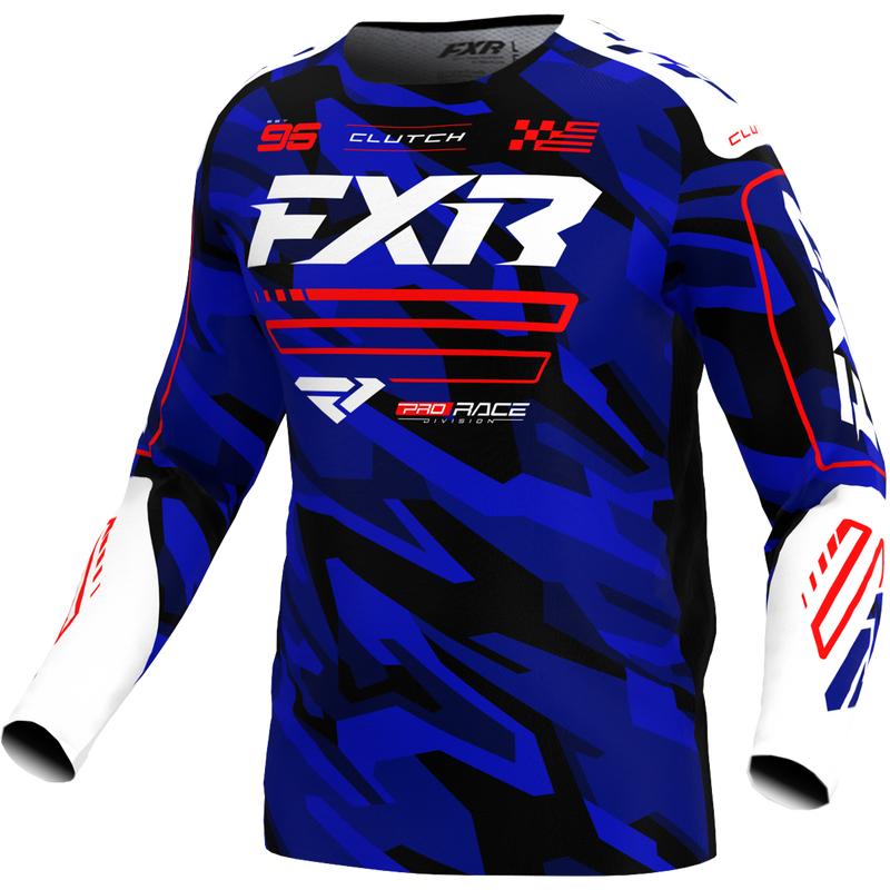 Polera Moto FXR Clutch Azul/Camo/Rojo