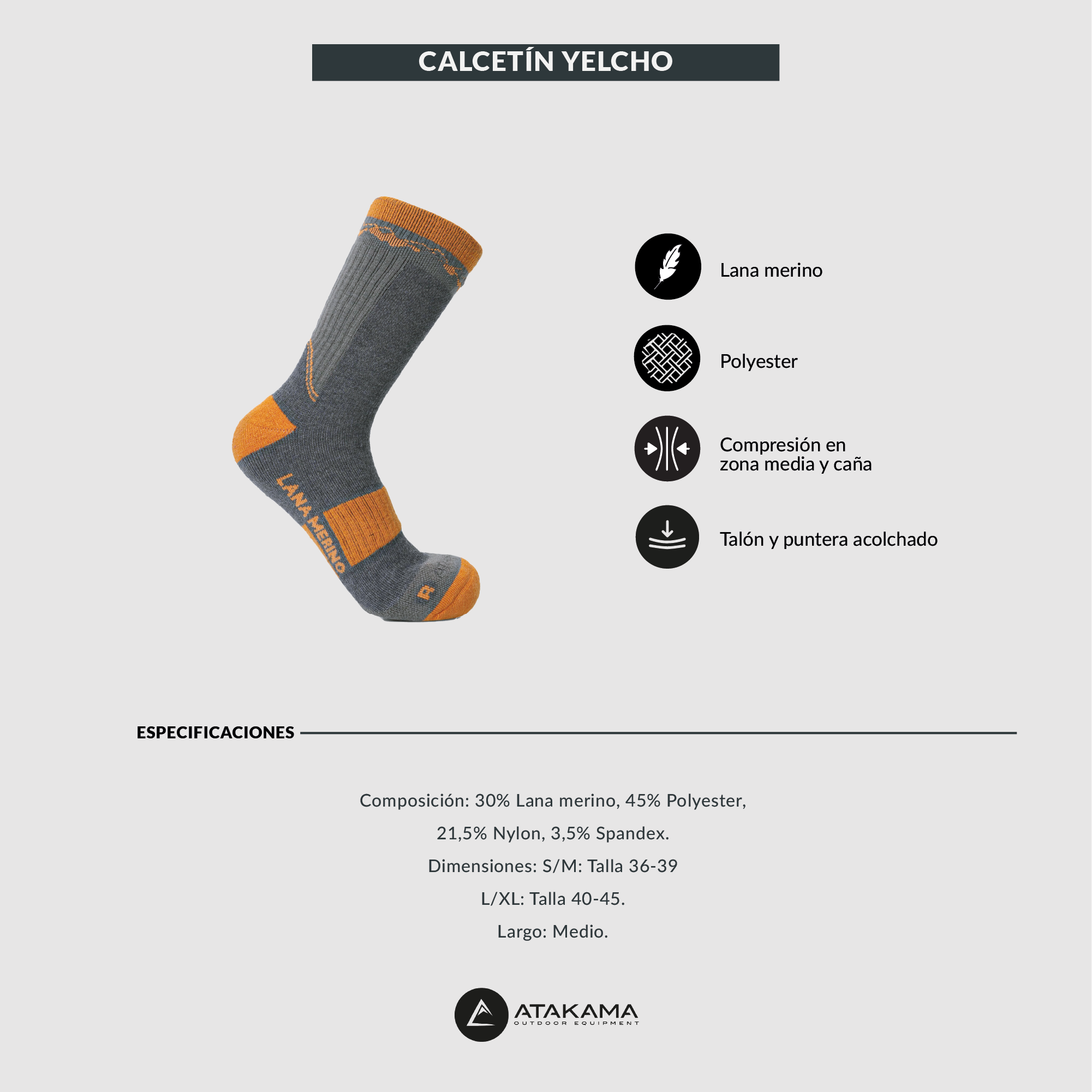 Calcetines trekking Yelcho de Lana Merino unisex
