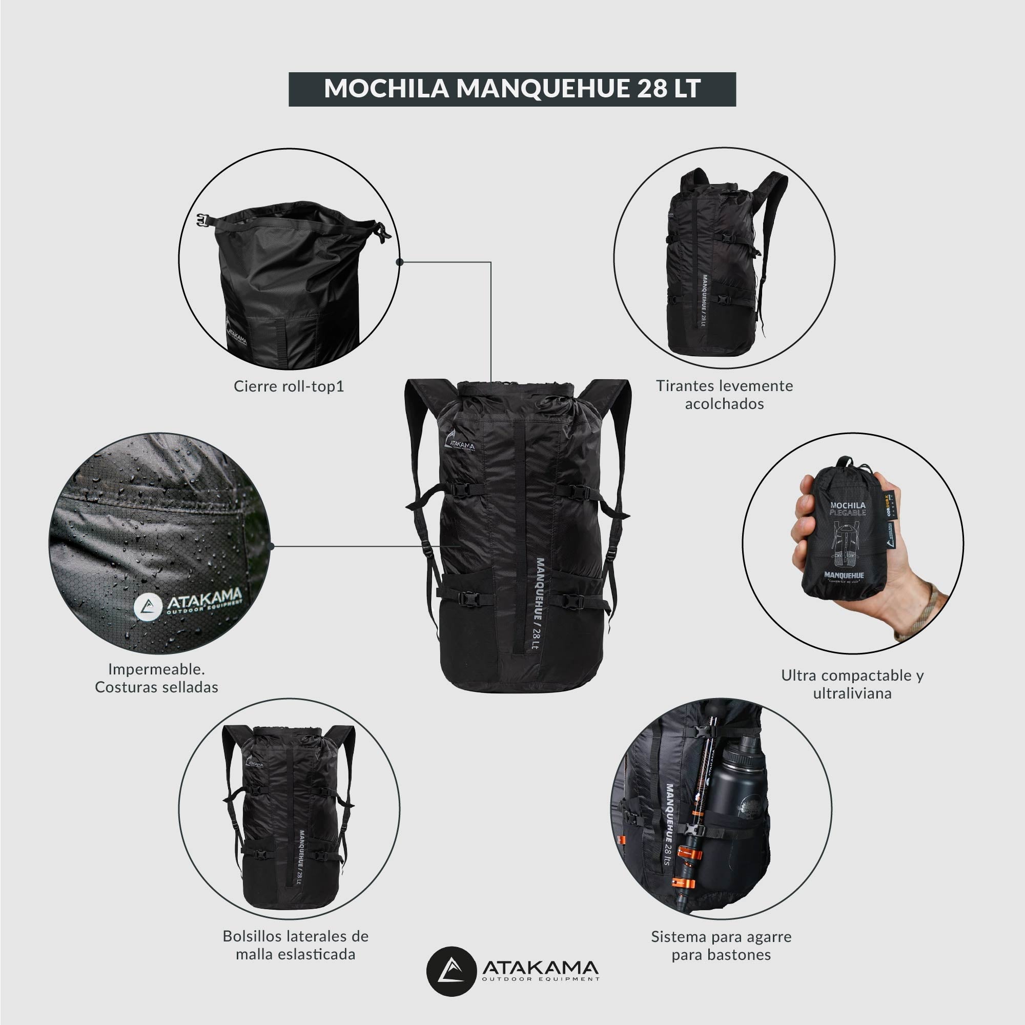 Mochila impermeable Manquehue 28 lt