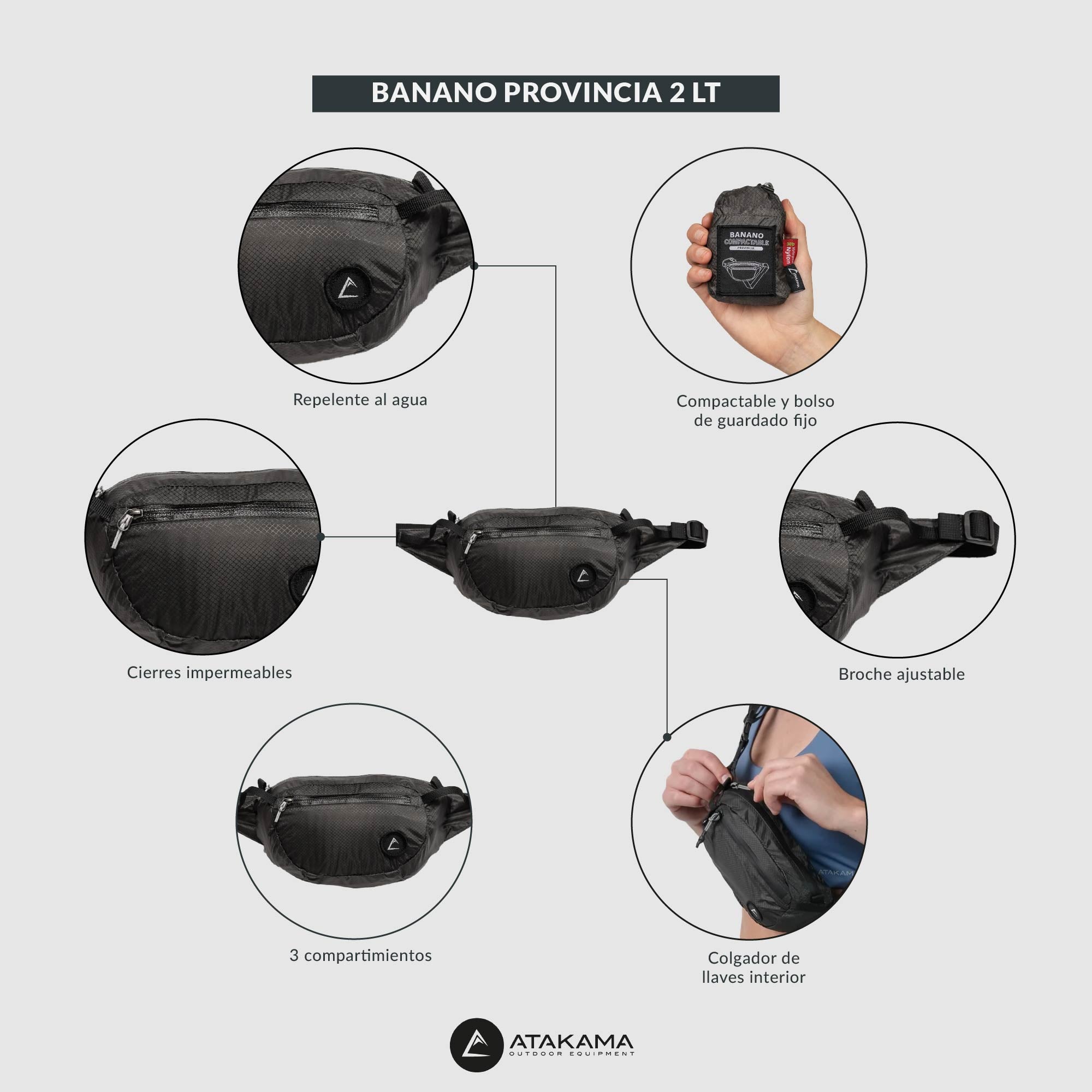 Banano plegable Provincia 2 lt Gris