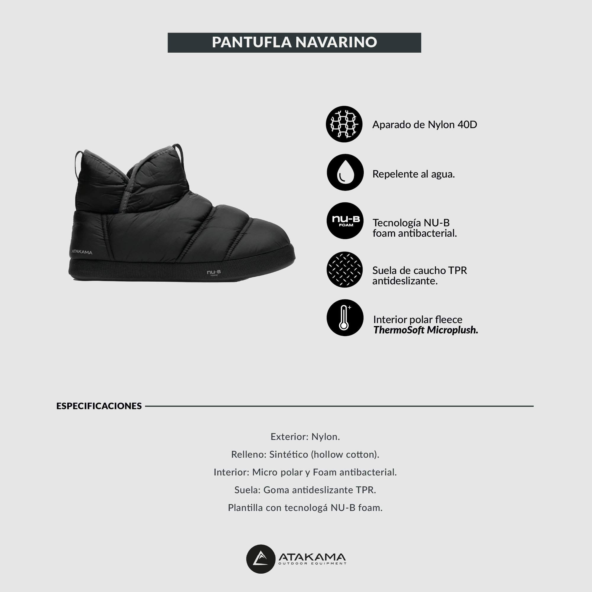 Pantuflas térmicas Navarino Nu-B Foam Cafe Caramelo