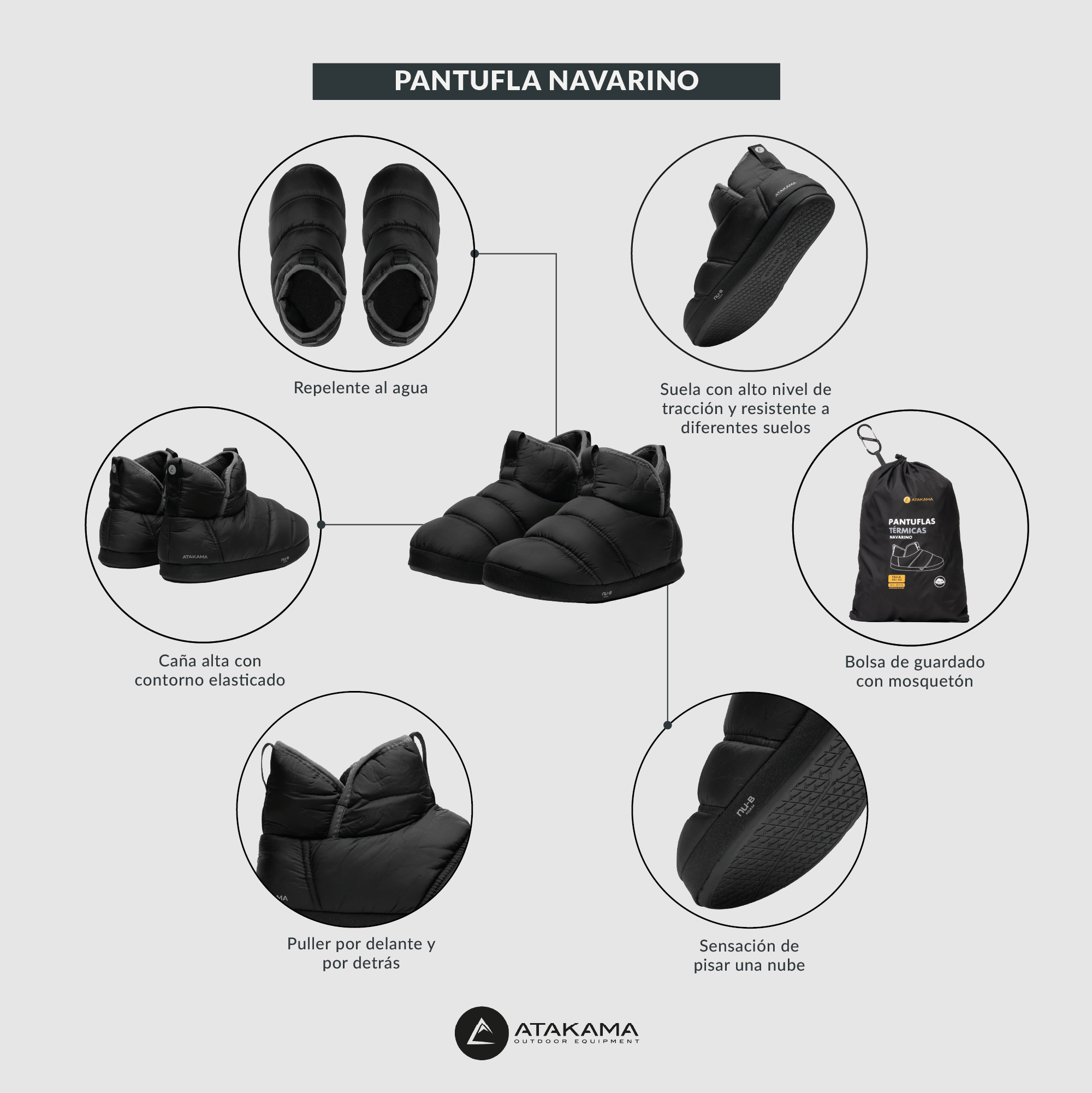 Pantuflas térmicas Navarino Nu-B Foam Cafe Caramelo